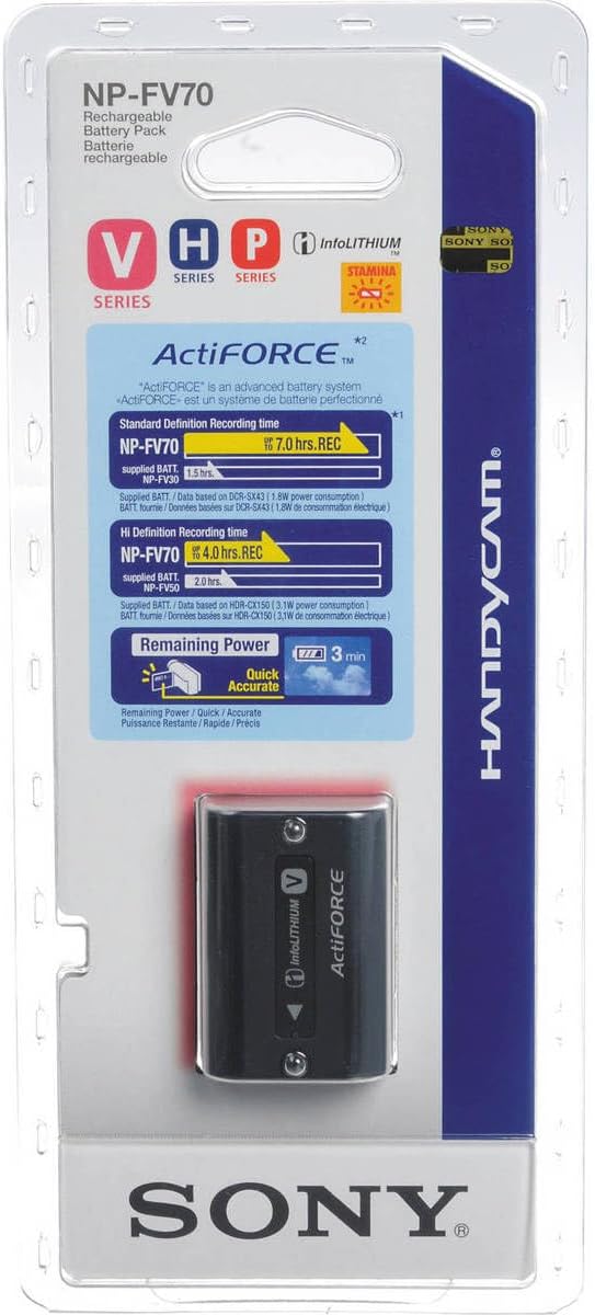 Sony NP-FV70A V-Series Rechargeable Digital Camera Battery Pack, Black