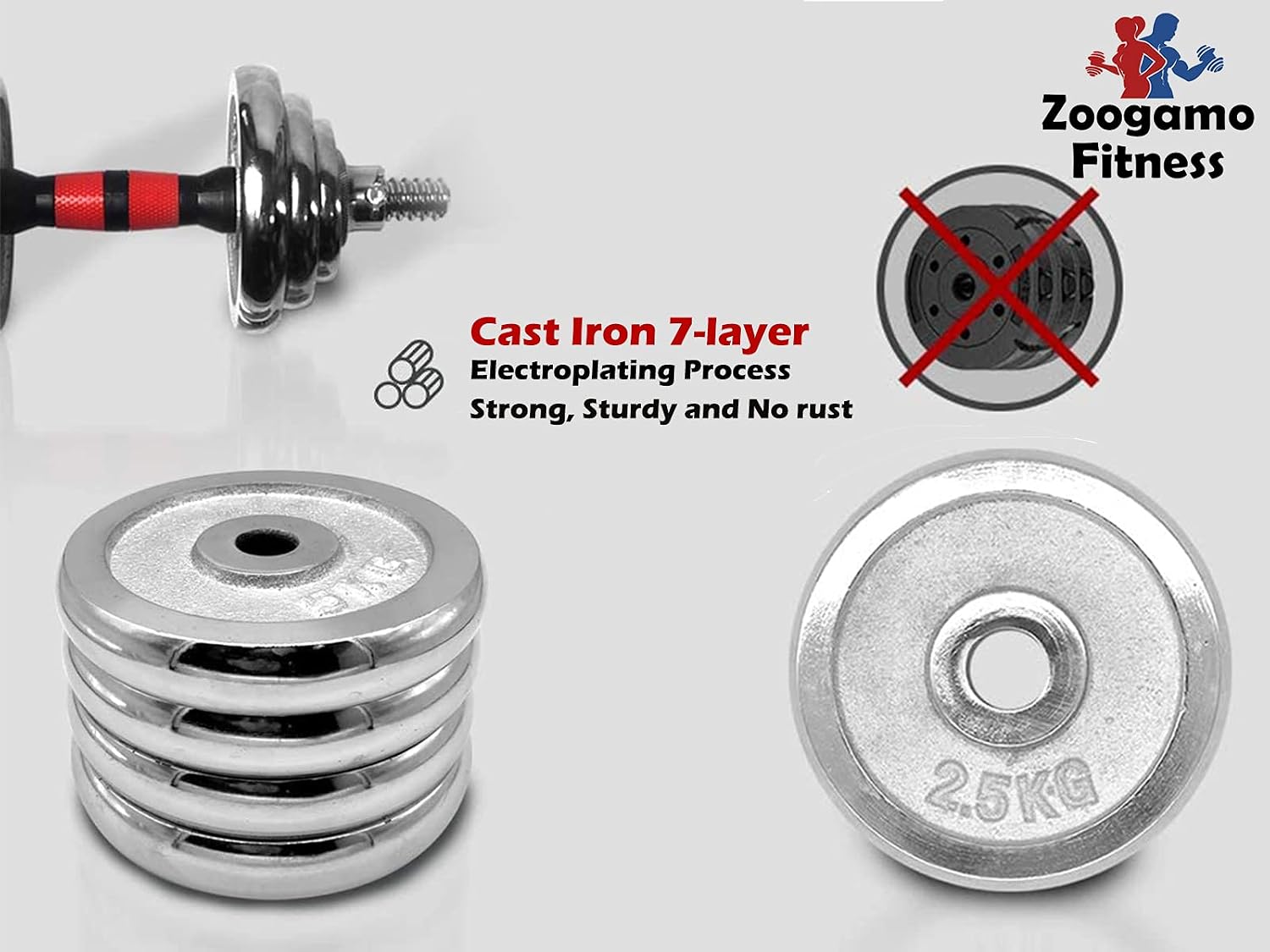 Adjustable Dumbbells Cast Iron Set Weight to 66Lbs / 44LBS, Free Weight with Connecting Rod Used As Barbell, for Men and Women Home Gym Work Out Training Fitness Equipment All-Purpose