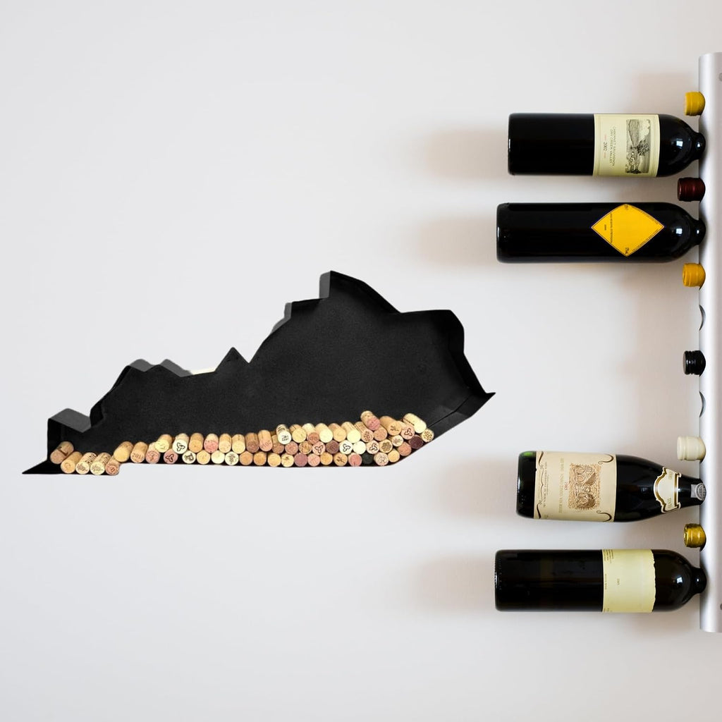 NEONSİGN Kentucky State Map Wine Cork Holder Metal Kentucky Decor Sign Wine Bar Pub Home Decoration (Black, 18 inch)