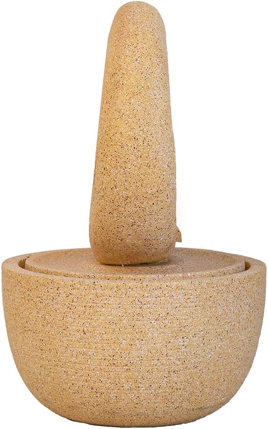 Cement Tabletop Fountain with Light and Pump, 2-Tiered Indoor/Outdoor Decor for Patio, Garden, Yard, Balcony