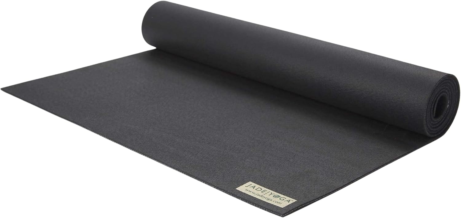 JadeYoga Harmony Yoga Mat - Durable & Thick Gym Fitness Mat, Non-Slip Natural Rubber Yoga Mat - Home Exercise & Stretching Mat, Workout Mat - Yoga, Pilates & Meditation for Women & Men