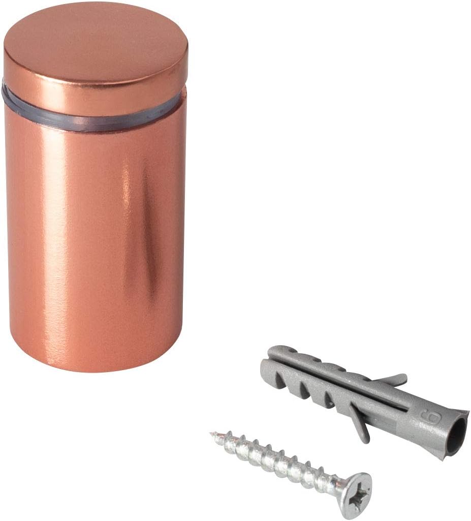 Sign Standoff 1' Diameter x 1-1/2' Barrel Length Copper Aluminum Eco Series Easy Fasten Standoff Pack of 20 by Outwater