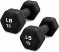 Neoprene Hexagon Dumbbells with Cast Ergo Handle (1 to 15lbs Pack of 1, 2, 4) | Durable Anti-Slip Exercise & Fitness Strength Training Free Weights for Home Gym | Black | For Men & Women