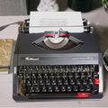 Classic Manual Typewriter, Traditional Portable Vintage Typewriter Deeply Restored by Craftsmen, Manual Typewriter for Writing, Literary Retro Collection Gift, 30 X 30 X 10 Cm,Black