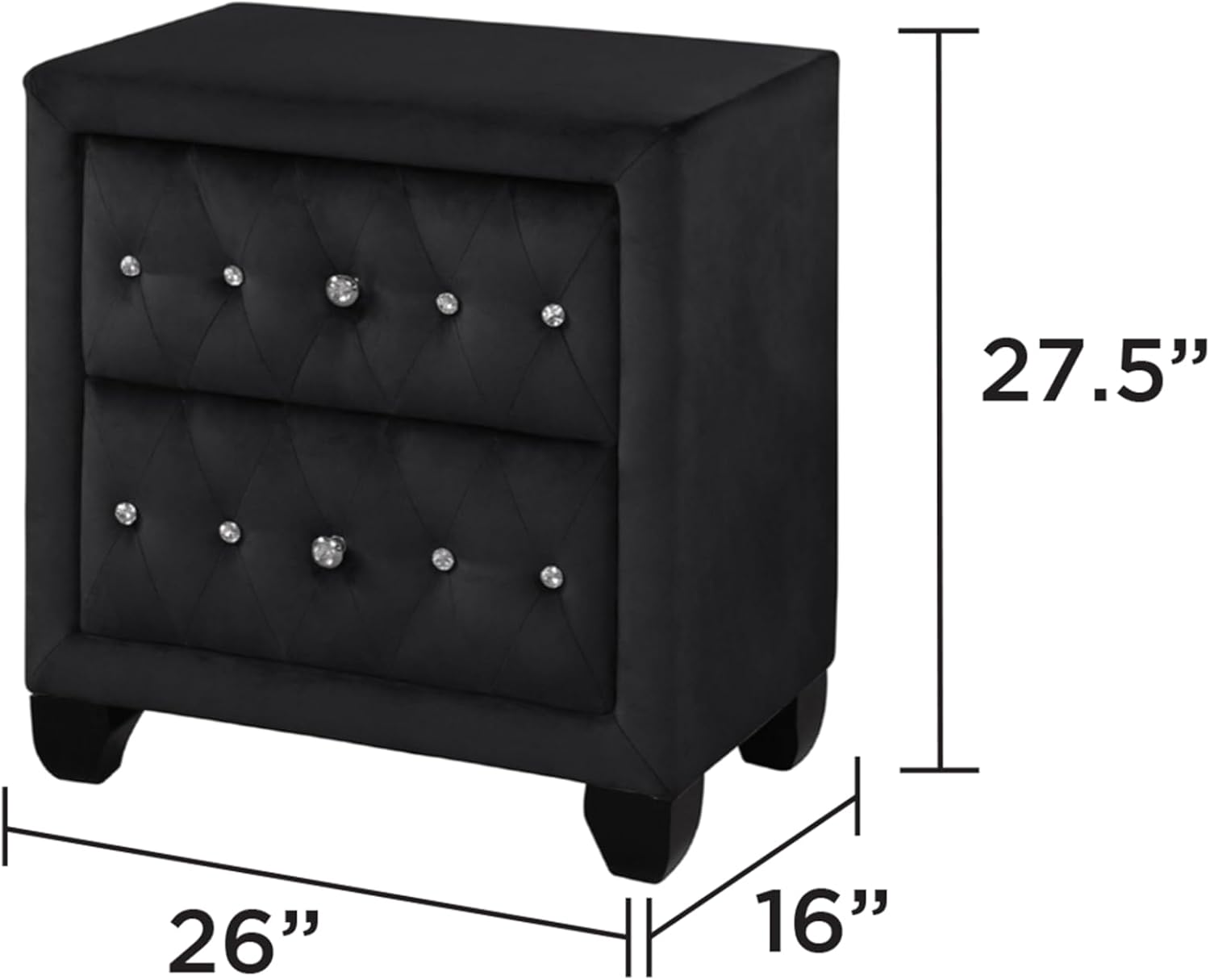 King 5 Pc Upholstery Bedroom Set Made with Wood in Black