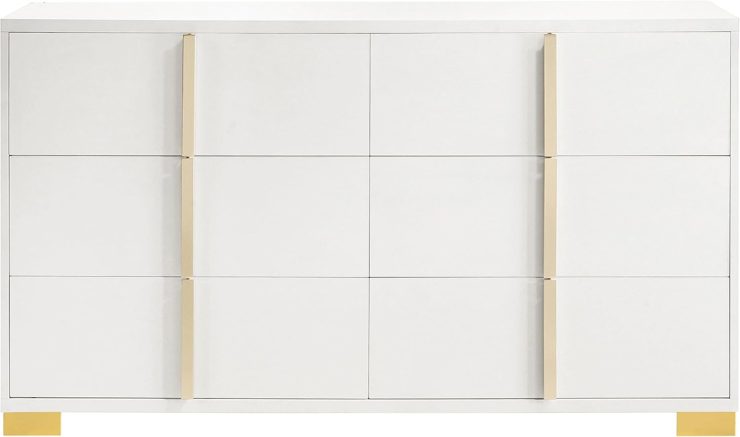 Coaster Home Furnishings Marceline Contemporary 4-Piece Bedroom Set Full Size LED Panel Bed Frame 51-inch Headboard White 222931F-S4