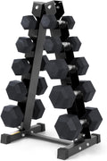 RitFit Rubber Coated Hex Dumbbell Set with Rack, 5-780LB for Home Gym Strength Training, Anti-Slip Knurled Handle, Hexagon Anti-Roll, Heavy-Duty Storage Rack