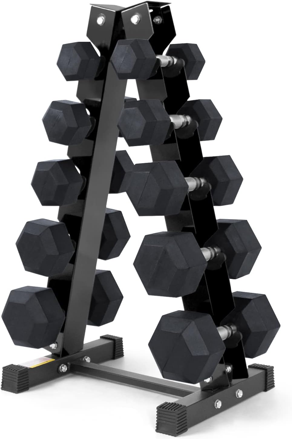 RitFit Rubber Coated Hex Dumbbell Set with Rack, 5-780LB for Home Gym Strength Training, Anti-Slip Knurled Handle, Hexagon Anti-Roll, Heavy-Duty Storage Rack