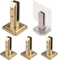 Generic 4pack Glass Clamp Glass Standoff, Heavy Duty 304 Stainless Steel Glass Clamp Pool Fence Balustrade Railing Post Clamps,Gold,160mm