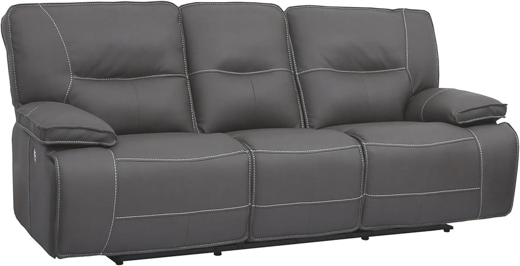 Pemberly Row Haze Power Reclining Sofa Set, Upholstered High-Performance Fabric, Wall-Hugger Design, USB Charger, Wide Armrests, Includes Sofa, Loveseat, Recliner, Living Room Furniture, 1080 lbs