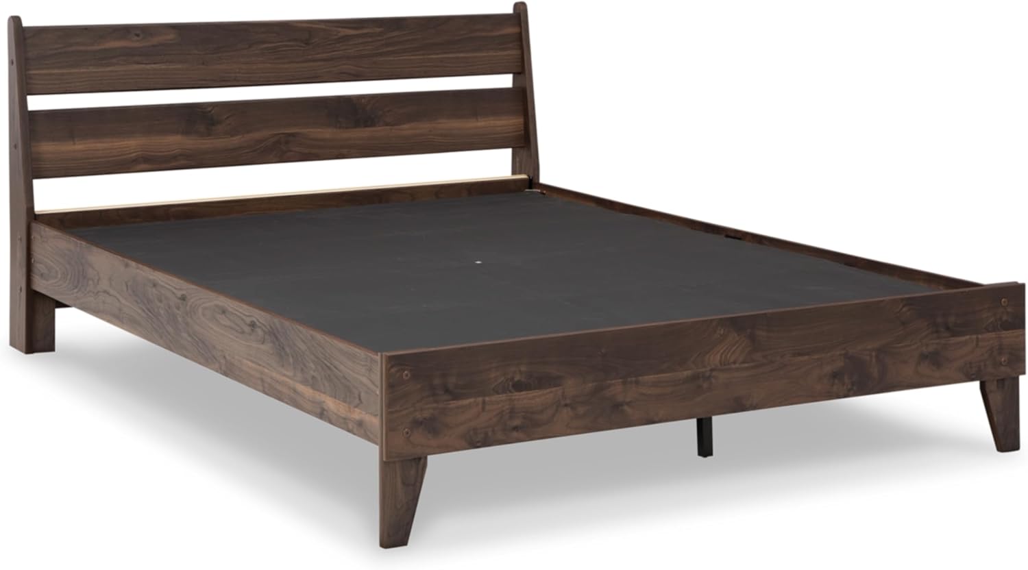 Signature Design by Ashley Calverson Casual Queen Panel Platform Bed, Wood, Foundation or Box Spring Not Needed, Bed' A Box, Dark Brown Finish