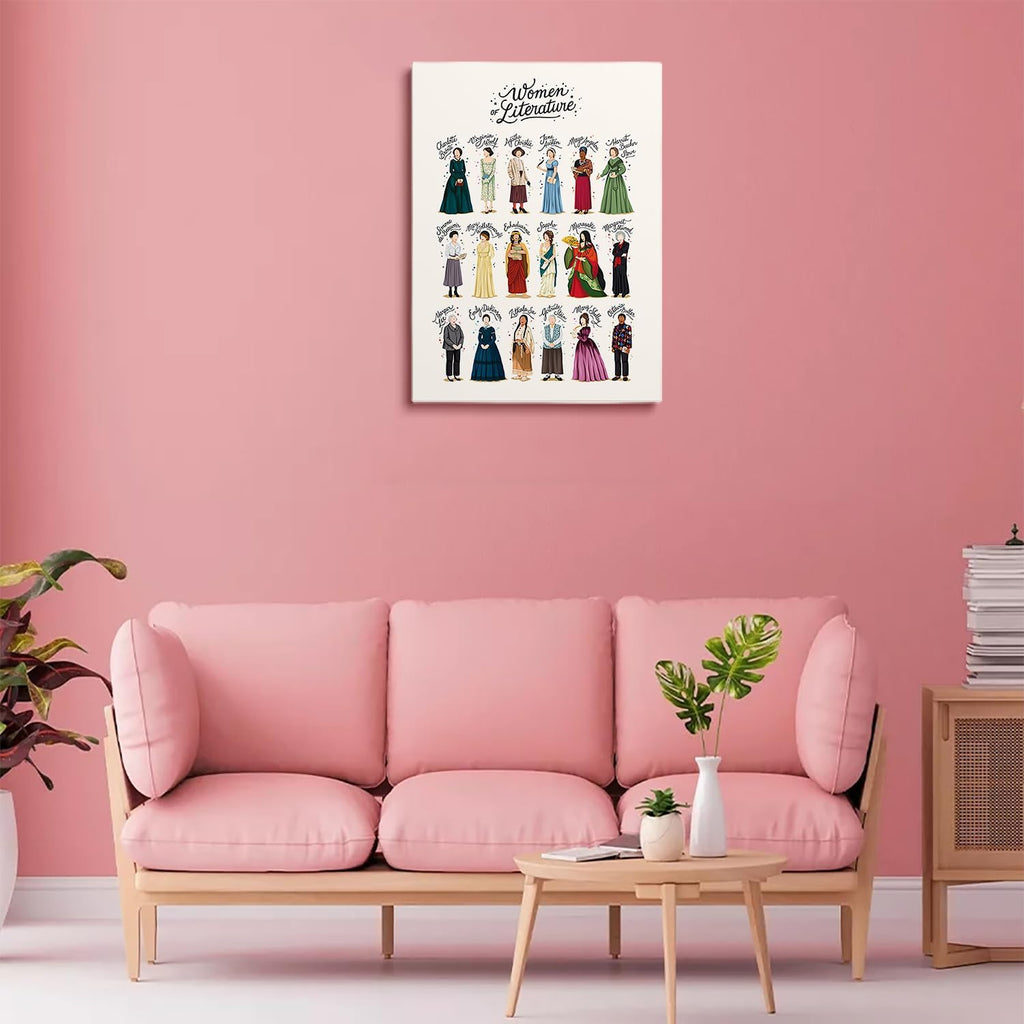 Women Writers Wall Art,Women of Literature Print,Feminism Literary Gift, Book Lover Gift for Her,Inspiring Wall Art,Poetry Lover,Women Empowerment,Classroom Reading Room Decor24x36inch Framed Art