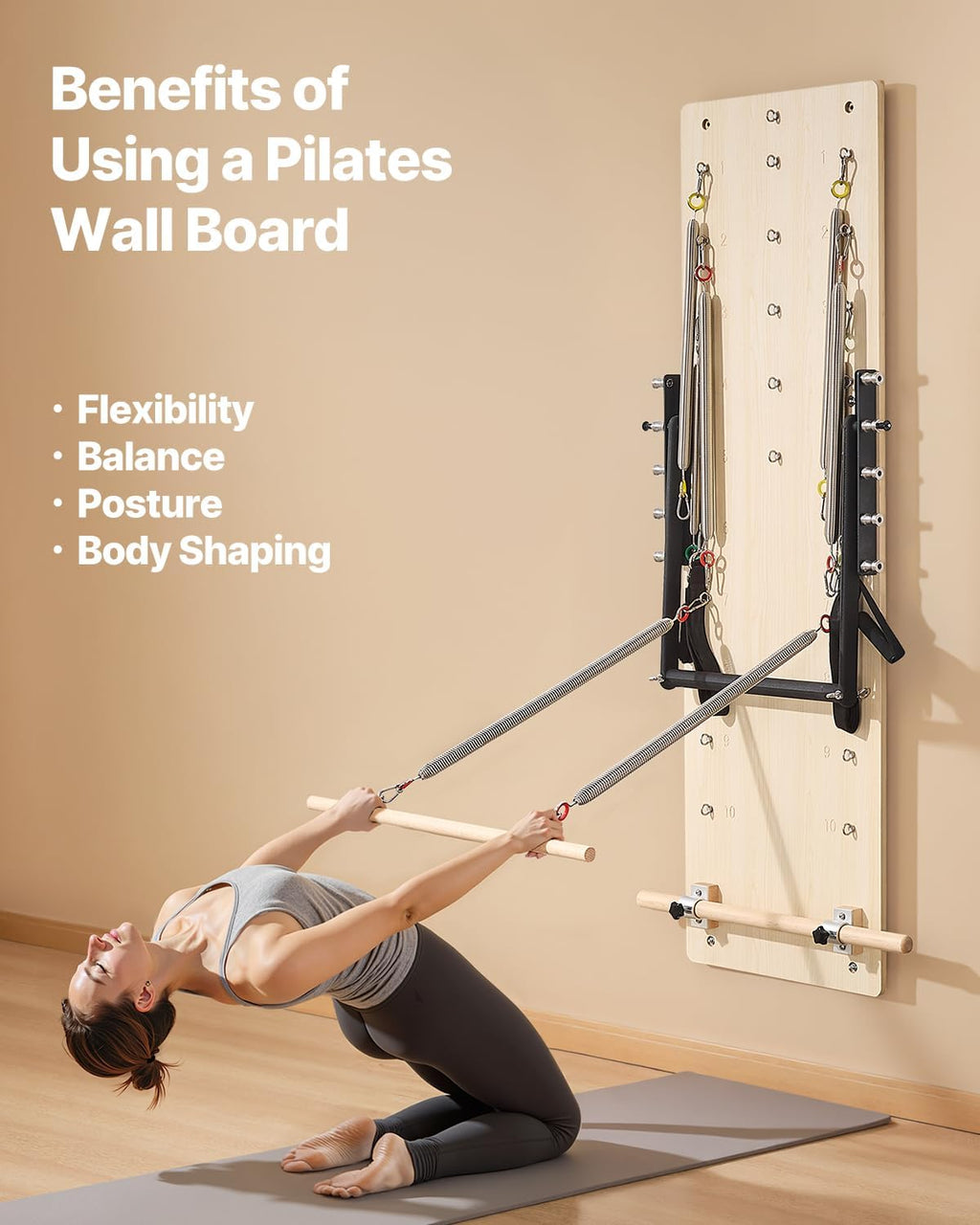 VEVOR Pilates Reformer Foldable, Suitable for Intermediate and Beginners Users, Pilates Equipment for Home Gym Studio Use with 4 Adjustable Resistance Spring, Up to 400 LBS