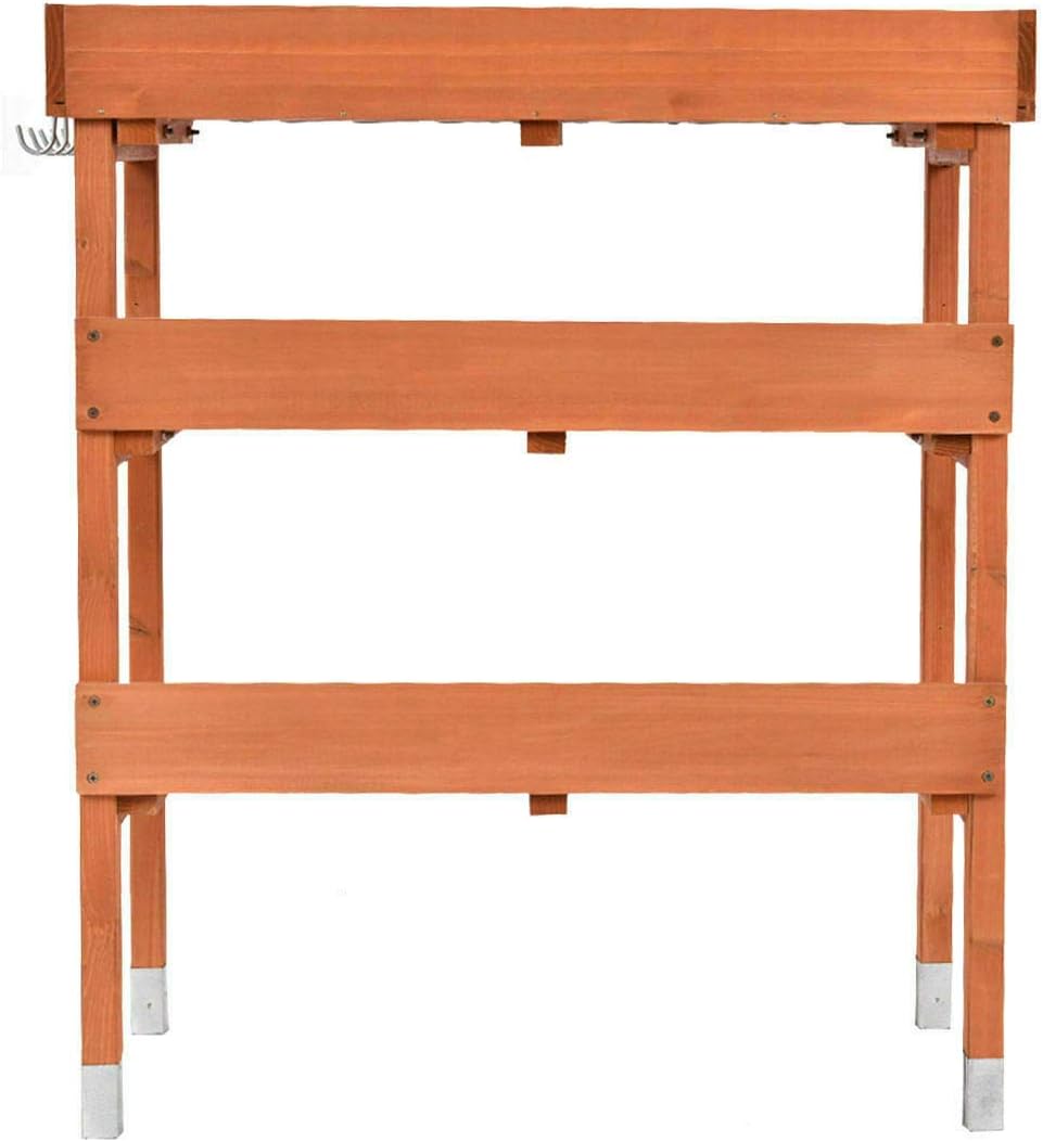 Multi-Function Desk Work Station Potting Bench Table Tool Shelf Storage Room Garage, Indoor Outdoor Garden Wooden Recessed Deck Potting Patio Balcony