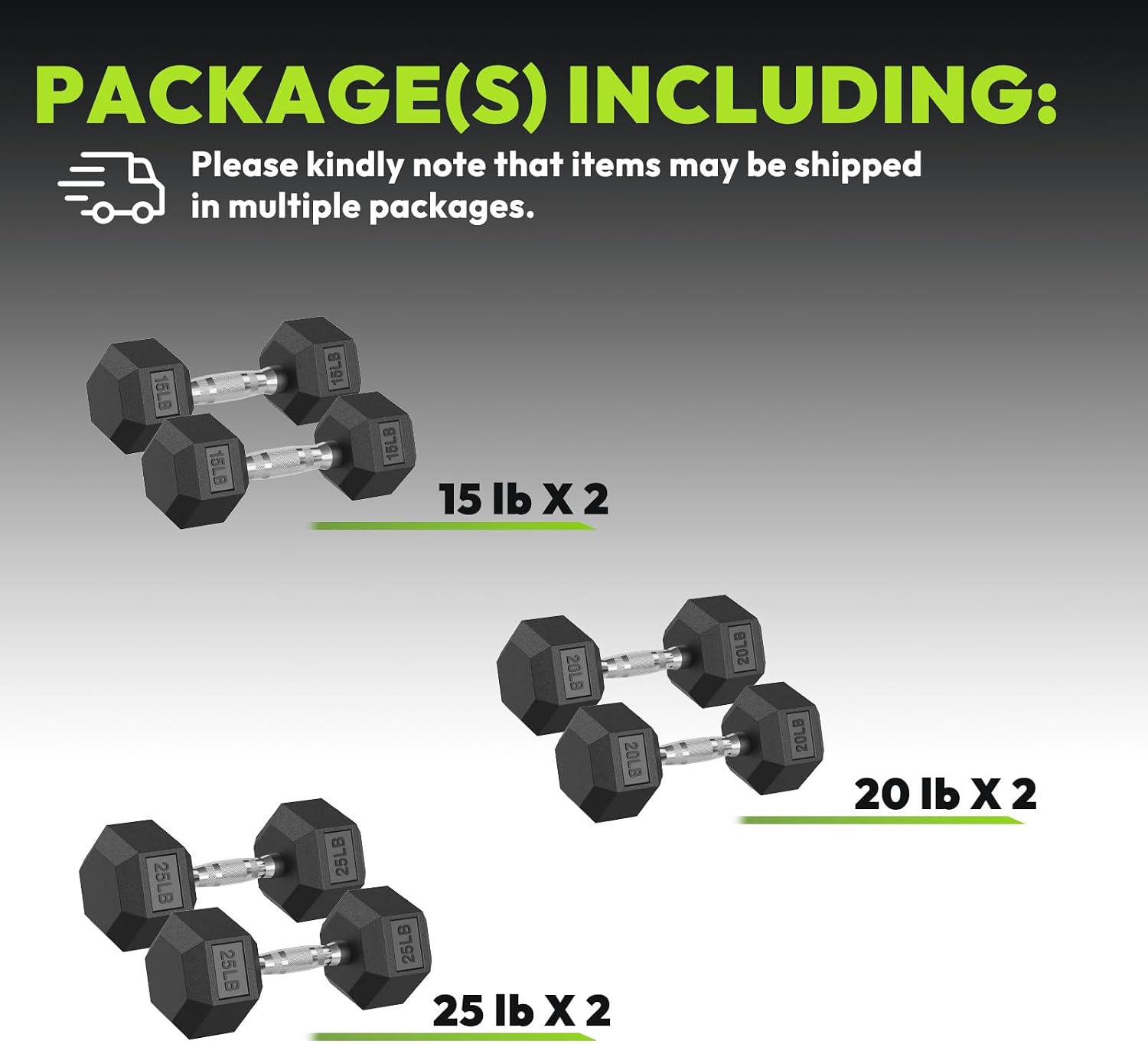 HANDBODE Hex Dumbbell 45-640 lb Set, Rubber Encased Exercise & Fitness Dumbbells for Home Gym, Hand Weights for Strength Training