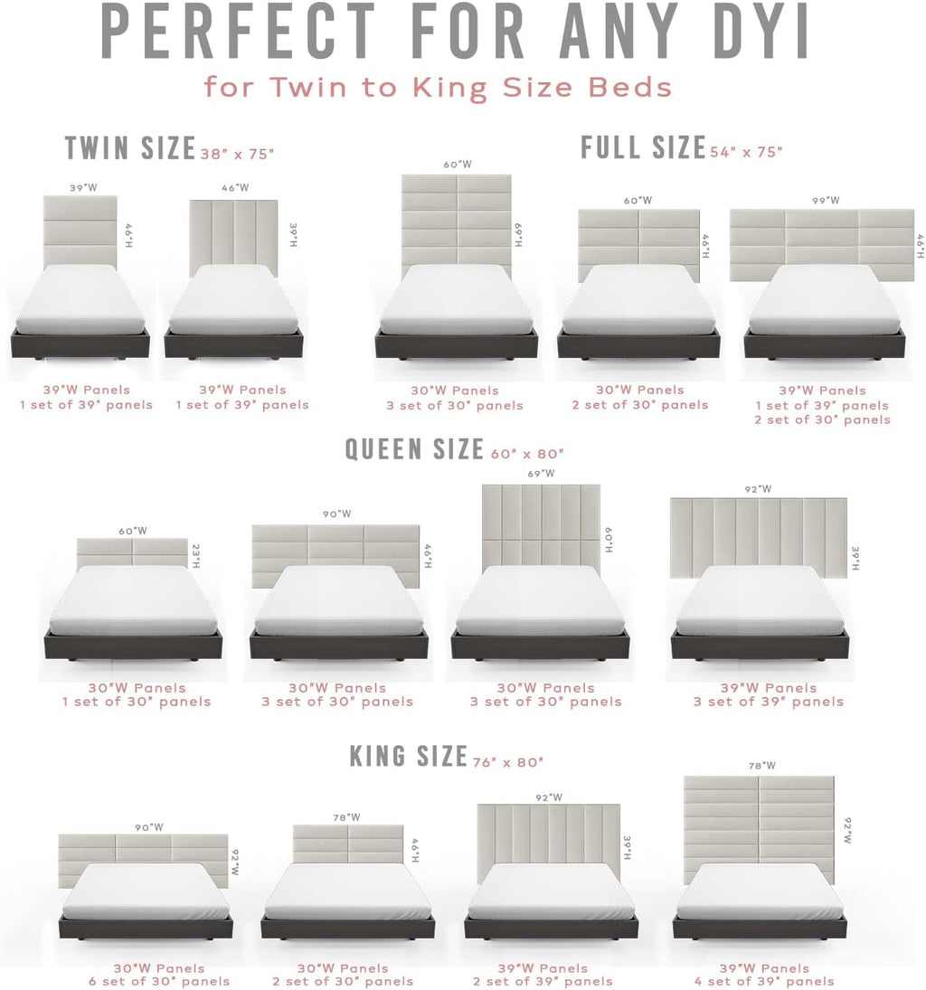 Vänt Upholstered Wall Mounted Headboard Panels -Isabelle Layout - 60' X 23'-Configuration of 4 Individual Panels - Recommended for Queen-Full - Velvet/Black