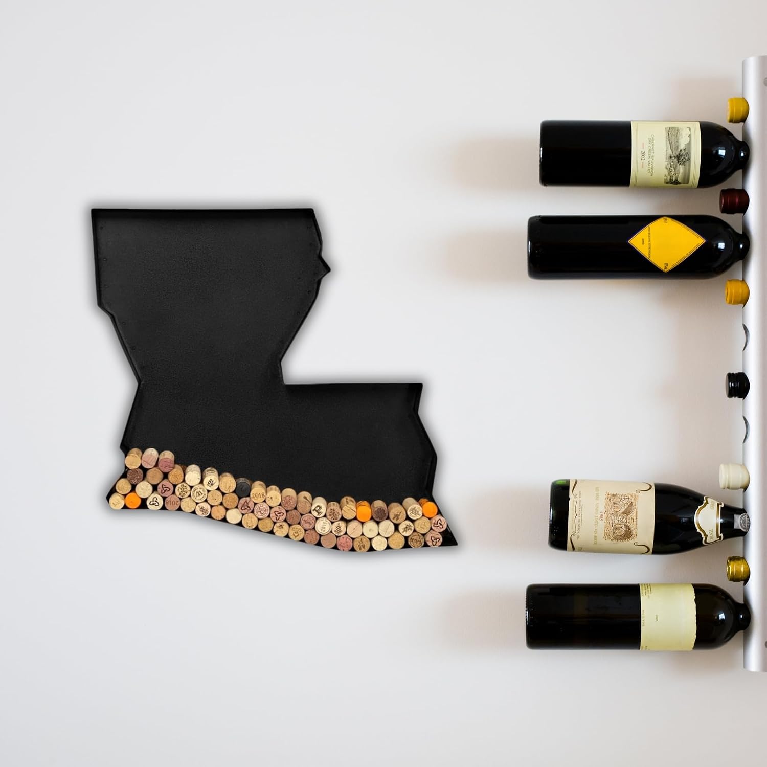 NEONSİGN Louisiana State Map Wine Cork Holder Metal Louisiana Decor Sign Wine Bar Pub Home Decoration (Black, 36 inch)
