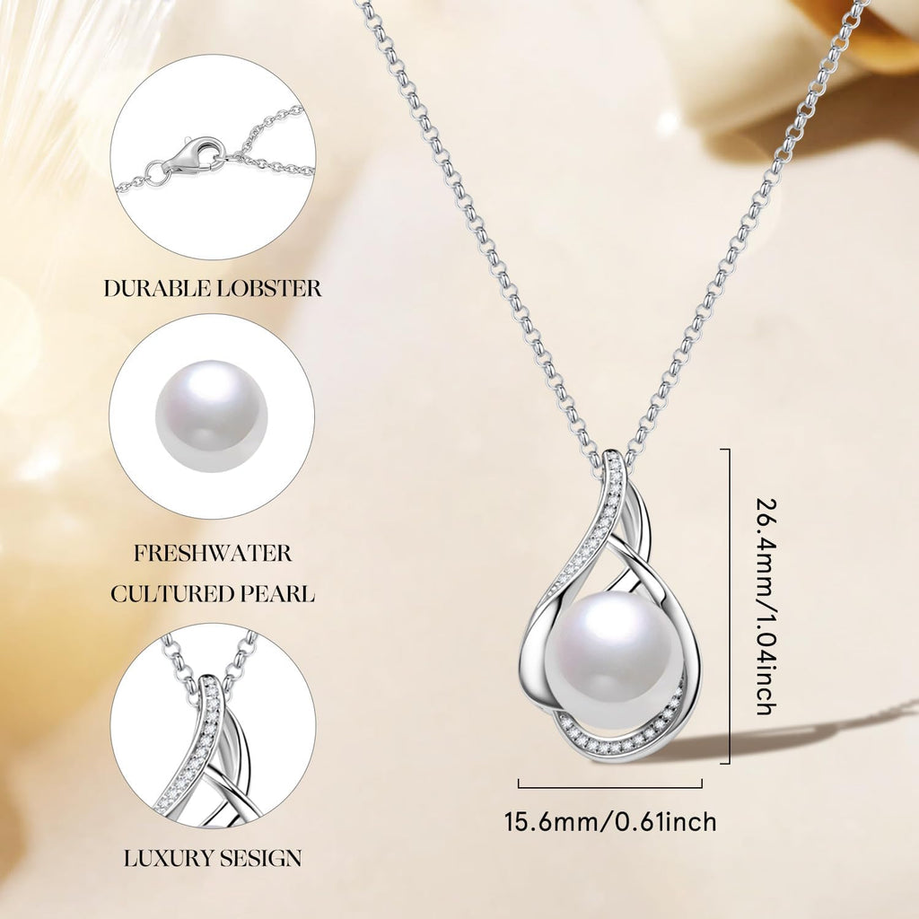 FANCIME Gift for Women Wife Natural Tahitian Pearl Necklace Sterling Silver Mysterious Ocean Treasure 10-12MM Black Pearl Luxury Jewelry Gift for Women, Mother, Wife, 16'+2' Adjustable
