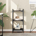 Black Engineered Wood Bookcase with Adjustable Shelves, Industrial Design, 33.9-Inch Tall, for Living Room, Home Office, and Bedroom Storage