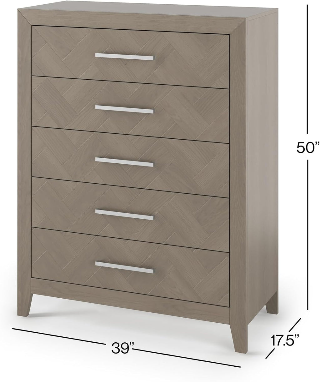 Child Craft Kieran Crib, Double Dresser and Chest Nursery Set, 3-Piece, Includes 4-in-1 Convertible Crib, Dresser and Chest, Grows with Your Baby (Crescent Gray)
