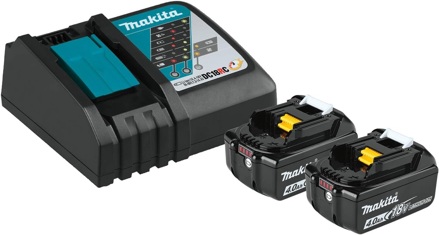 Makita BL1840BDC2X 18V LXT® Lithium-Ion Battery and Rapid Optimum Charger Starter Pack (4.0Ah)