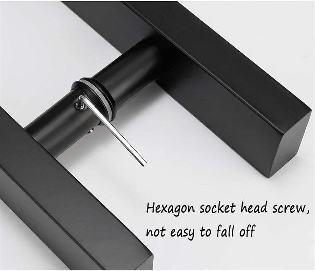 Door Handle Solid Standoffs Commercial Stainless Steel Office Push-Pull Door Glass Door Wooden Door Sliding Door Handle Black Square Tube Handle (Size : 1200x900mm)