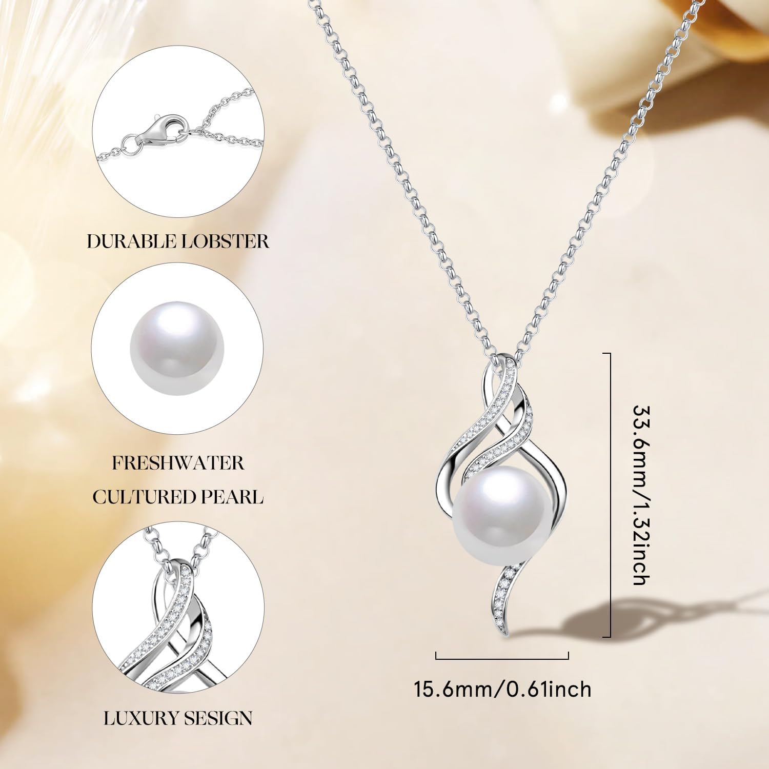 FANCIME Gift for Women Wife Natural Tahitian Pearl Necklace Sterling Silver Mysterious Ocean Treasure 10-12MM Black Pearl Luxury Jewelry Gift for Women, Mother, Wife, 16'+2' Adjustable