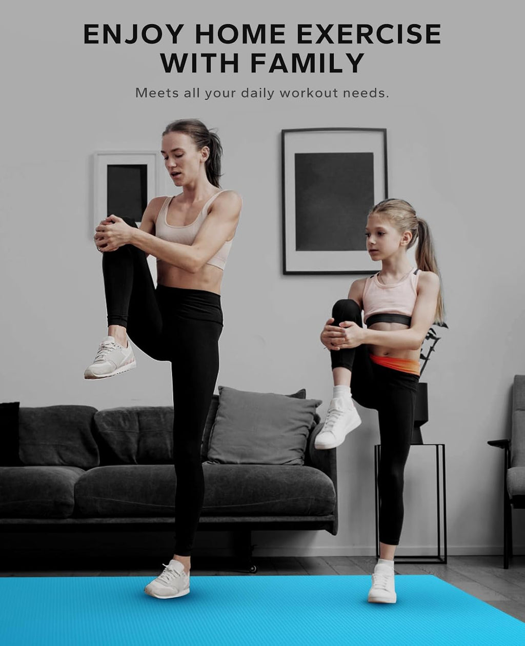 HAPBEAR Large Exercise Mat-7'x5'/6'x8'/6'x9'/6'x10'/6'x12'x8mm(1/3'),Non-Slip, Ultra Durable, Thick Workout Mat for Home Gym Flooring Cardio, Yoga for Fitness, High-Density, Shoes-Friendly