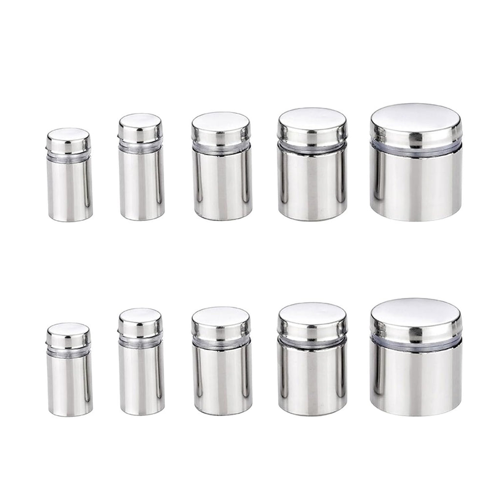 500PCS Polishing Stainless Steel Hollow Advertisement Nails Screws Sign Billboard Glass Standoff Pins Fixing Fastener Hardware(16X30mm)
