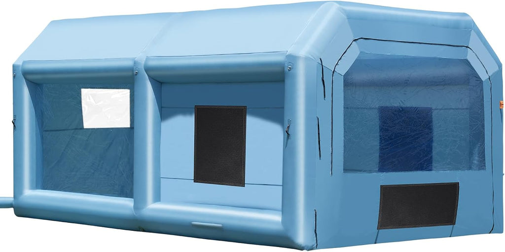VEVOR Inflatable Paint Booth, 21 x 13.5 x 9.8 ft Inflatable Spray Booth, with 1100W Powerful Blower and Air Filter System, Large Furniture Painting, Portable Car Paint Booth for Medium-Sized Vehicles