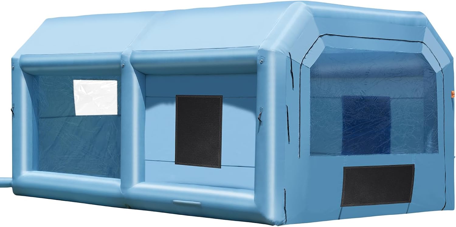 VEVOR Inflatable Paint Booth, 21 x 13.5 x 9.8 ft Inflatable Spray Booth, with 1100W Powerful Blower and Air Filter System, Large Furniture Painting, Portable Car Paint Booth for Medium-Sized Vehicles