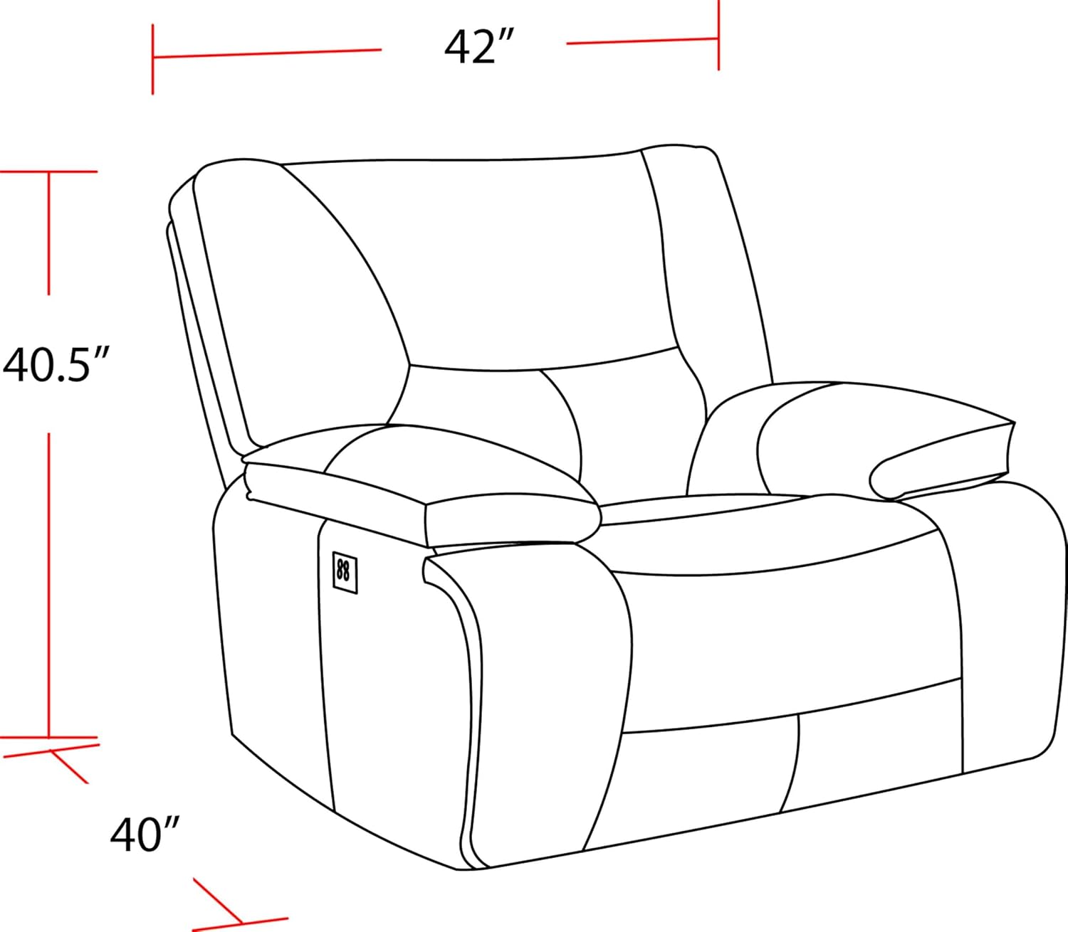Pemberly Row Haze Power Reclining Sofa Set, Upholstered High-Performance Fabric, Wall-Hugger Design, USB Charger, Wide Armrests, Includes Sofa, Loveseat, Recliner, Living Room Furniture, 1080 lbs