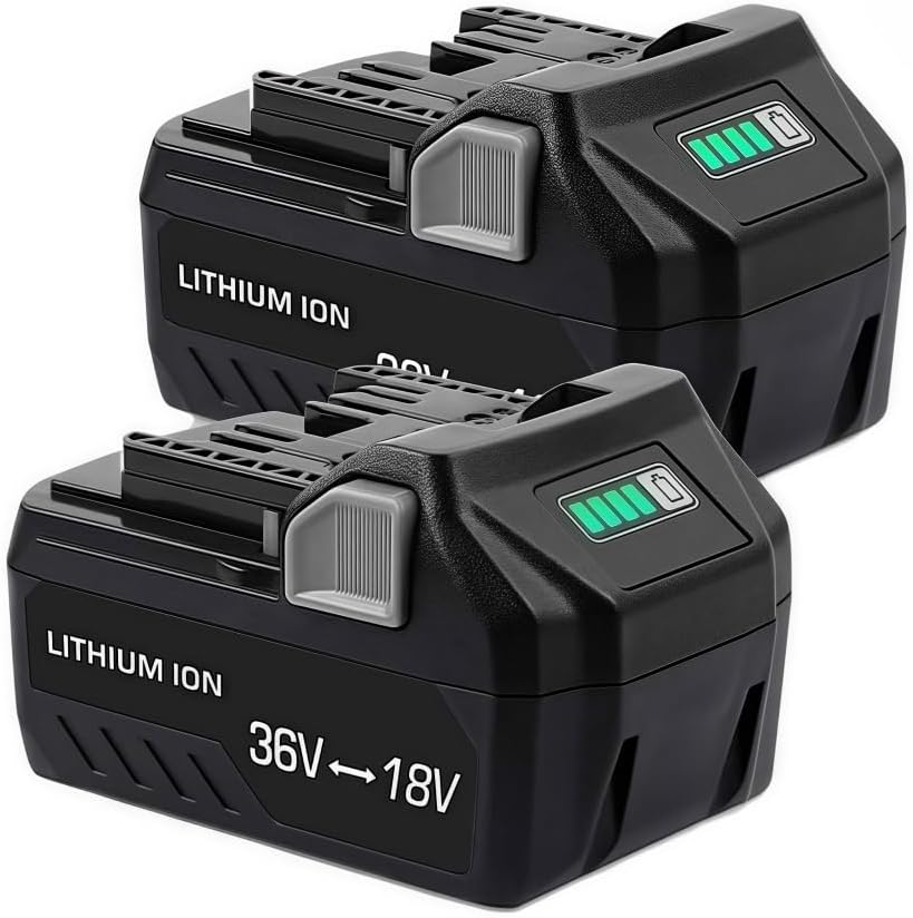 18V/36V Lithium-Ion Replacement Battery Compatible with Metabo HPT Multivolt Tools BSL36A18, BSL36B18, Fits 371751M, 372121M, High Capacity Cordless Power Tool Batteries Packs(6000mAh 2PCS)