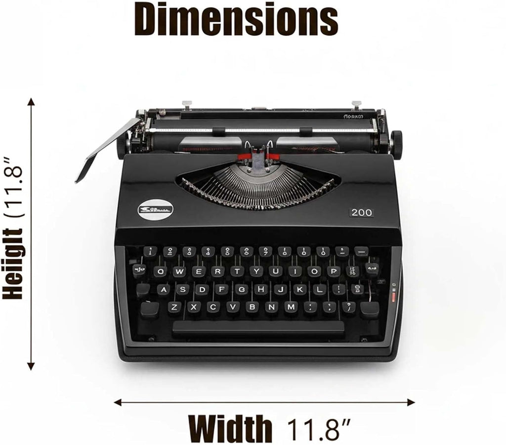 Portable Manual Typewriter, Retro Wireless Classic Manual Typewriter Machine, Mechanical Writing Machine Easy Setup for Notes Letters Writing Writers Literary Black