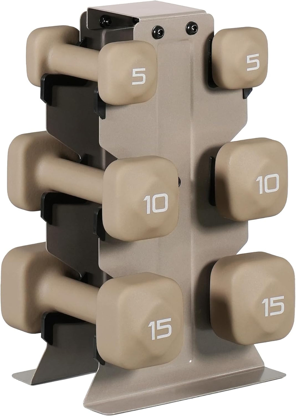 Tone Fitness Neoprene Dumbbell Set with Storage Rack – Non-Slip, Anti-Roll Hand Weights for Home Gym Workouts | 20 lb, 32 lb, 50 lb, 60 lb & 100 lb Options