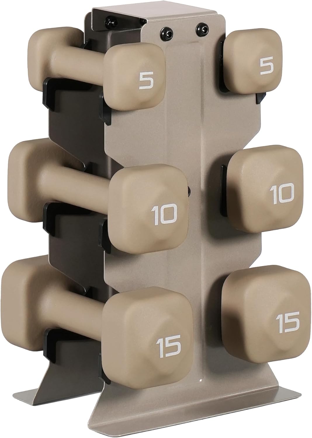 Tone Fitness Neoprene Dumbbell Set with Storage Rack – Non-Slip, Anti-Roll Hand Weights for Home Gym Workouts | 20 lb, 32 lb, 50 lb, 60 lb & 100 lb Options