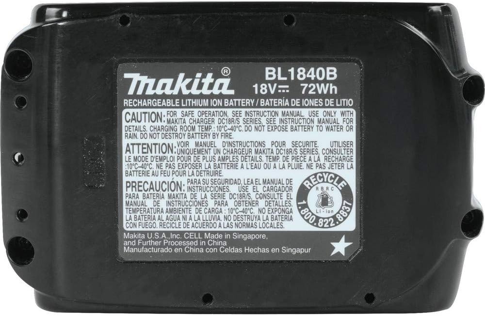 Makita BL1840B-2 18V LXT Lithium-Ion 4.0Ah Battery Twin Pack, Black