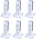 Glass Clamp Brackets Black, Floor Mount Pool Fence Panels Standoff/ Clips Stainless Steel Glass Connector 2 4 6 8 10 Pack Systems Kit, Deck Garden Balcony Modern Frameless Spigot(White H 16cm/6.3in,6