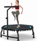 ANCHEER 50' Rebounder Trampoline for Adults- 2026 Foldable Mini Trampoline with Bar- Exercise Trampoline for Adults, Max Load 560lbs, for Indoor/Garden Workout