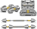 PHOEROS Adjustable Dumbbell Set - 44/66/88 LBS weights set, Dumbbell Barbell 3 in 1, Steel Dumbbells Pair with Connecting Rod for Adults Women Men Fitness Workout, Home Gym Exercise Training Equipment