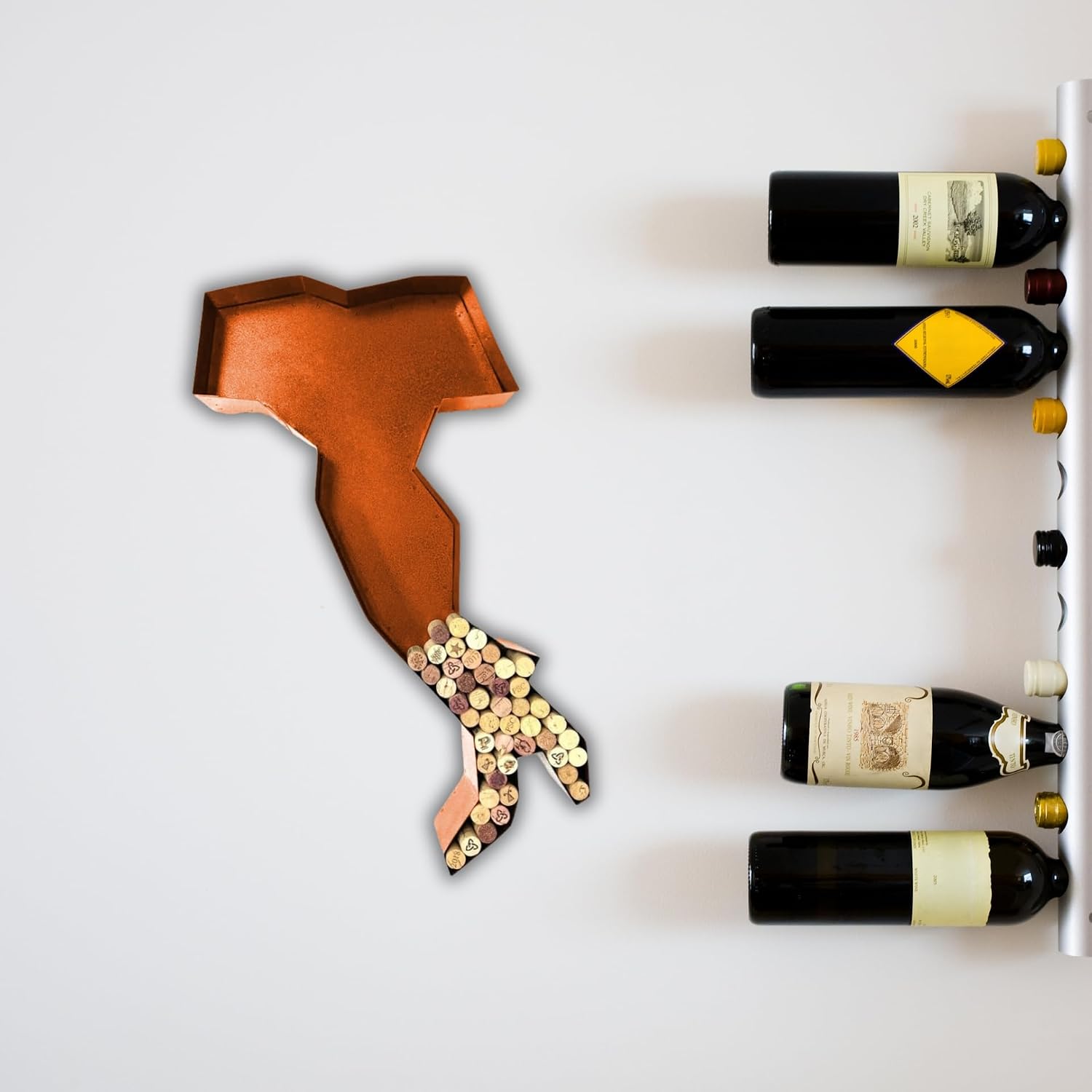 NEONSİGN Italy Map Wine Cork Holder Metal Italy Map Decor Sign Wine Bar Pub Home Decoration (Brown, 24 inch)
