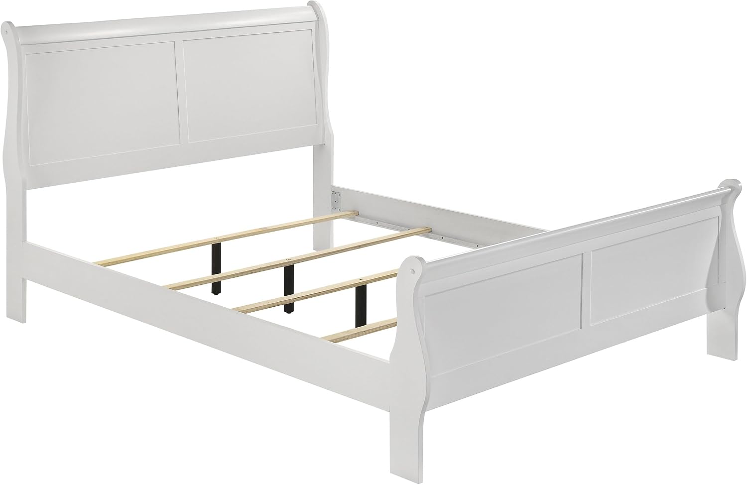 Coaster Home Furnishings Louis Philippe Traditional 4-Piece Bedroom Set Full Size Sleigh Bed Frame 47-inch Headboard White 202441F-S4