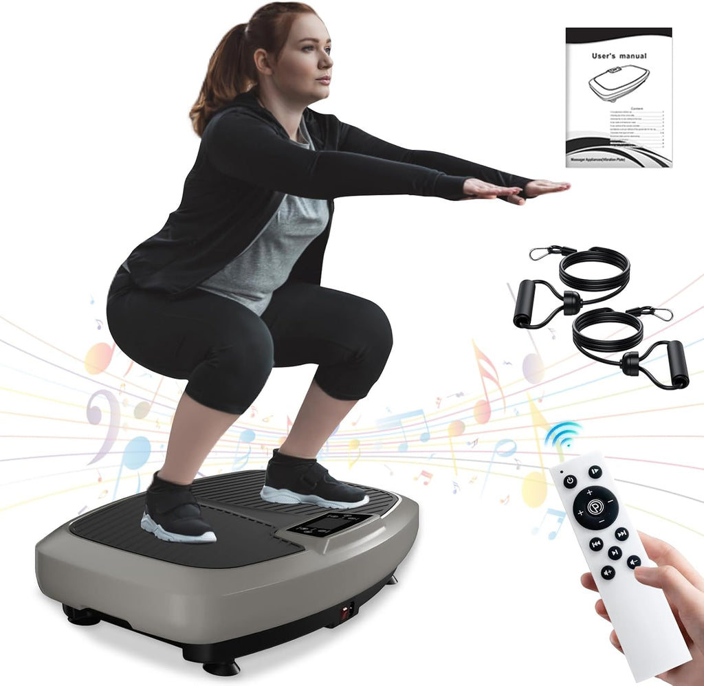 Natini Vibration Plate Exercise Machine - Power Vibrating Plate for Lymphatic Drainage,Whole Boday Workout Machine for Women Weight Loss Home Fitness,350LBS Capacity