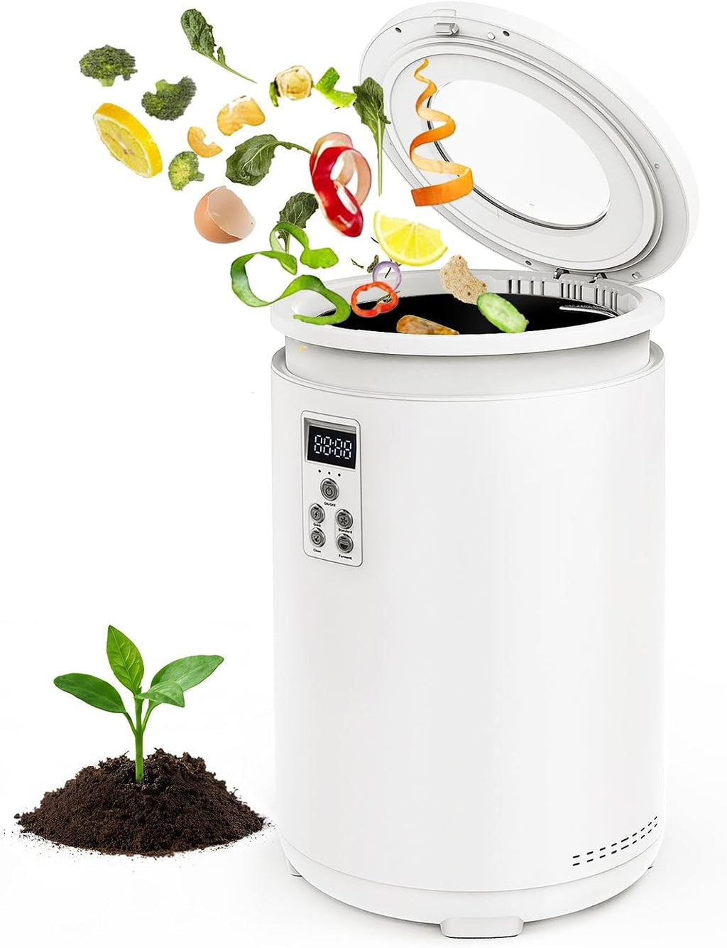 4.5L Electric Composter for Kitchen, Countertop Compost Bin with 820g Activated Carbon Filter, 4 Smart Modes, Odorless & Quiet Smart Compost Bin Kitchen, Turn Scraps to Pre-Compost