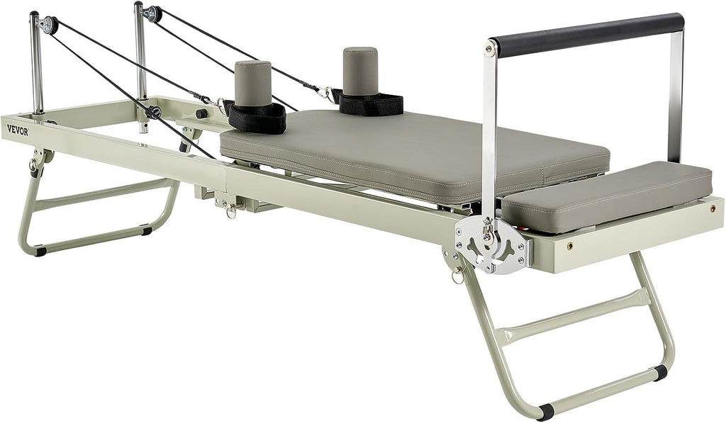 VEVOR Pilates Reformer Foldable, Suitable for Intermediate and Beginners Users, Pilates Equipment for Home Gym Studio Use with 4 Adjustable Resistance Spring, Up to 400 LBS