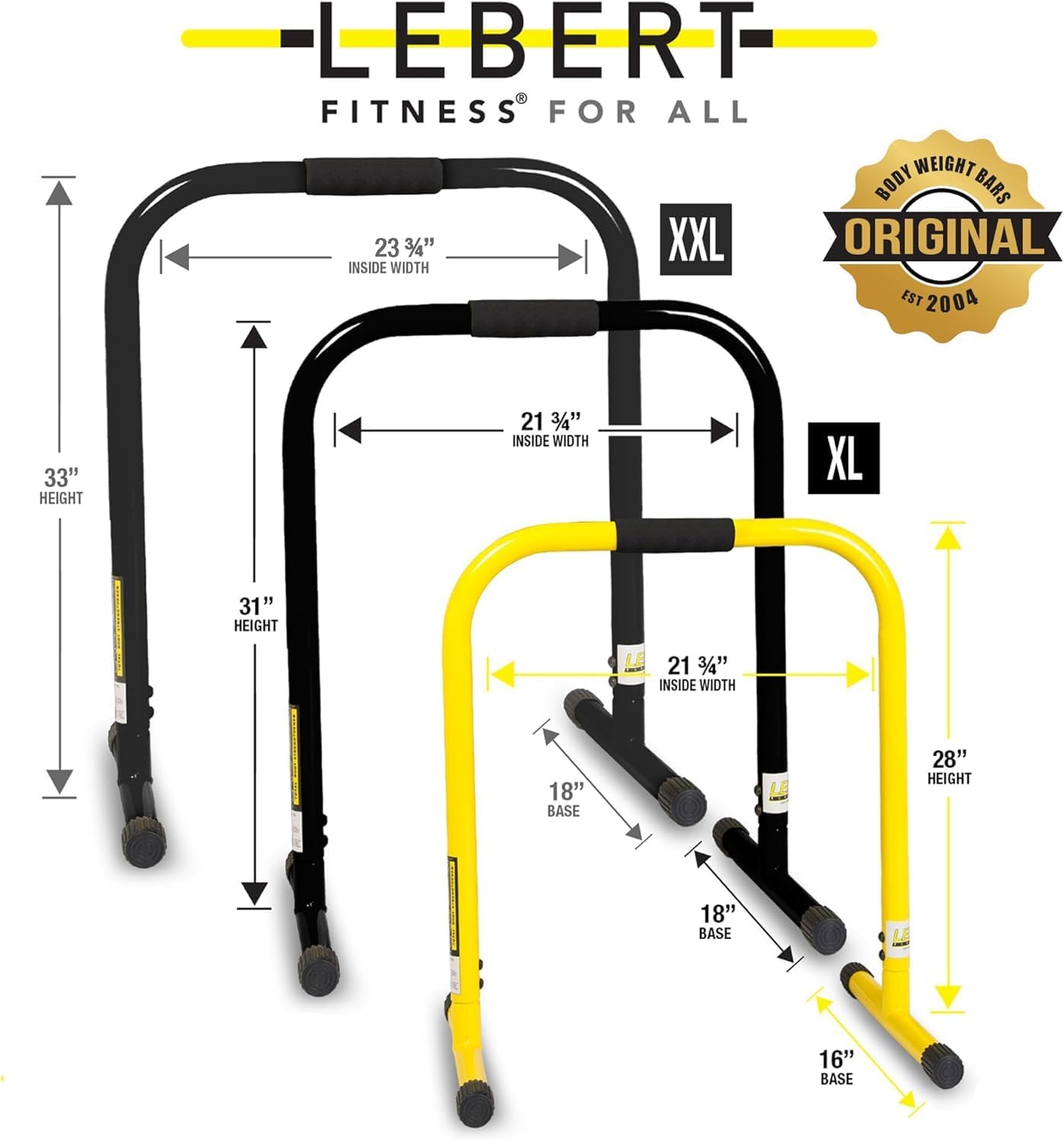Lebert EQualizer Total Body Strengthener – Portable Dip Station for Full Bodyweight Training – Includes Hip Resistance Band & Online Coaching – Available in Standard & XL Sizes