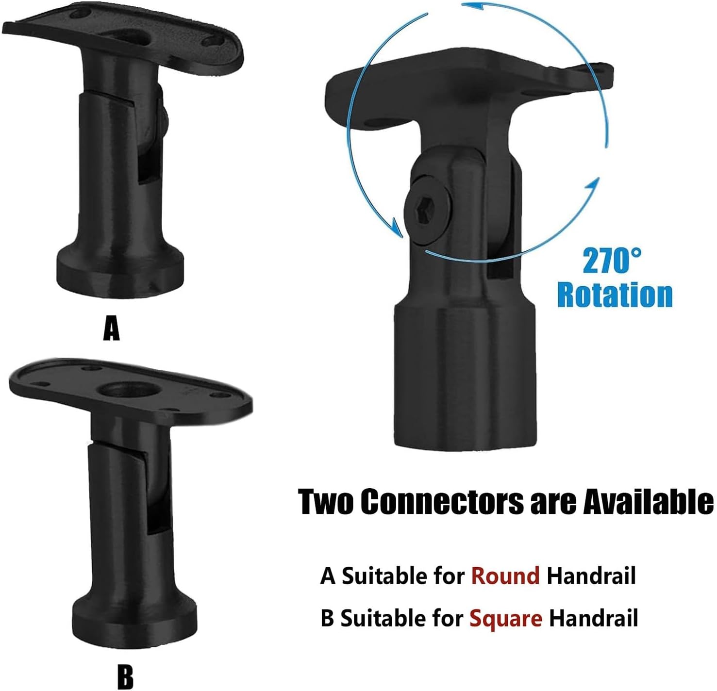 Black Glass Railing Post，Stainless Steel Glass Fence Pole for Balcony Fencing/Glass Panels Post(Color : Corner Post, Size : 95cm/37.4 in) (Color : Mid Post, Size : Height-105cm/41.3in)