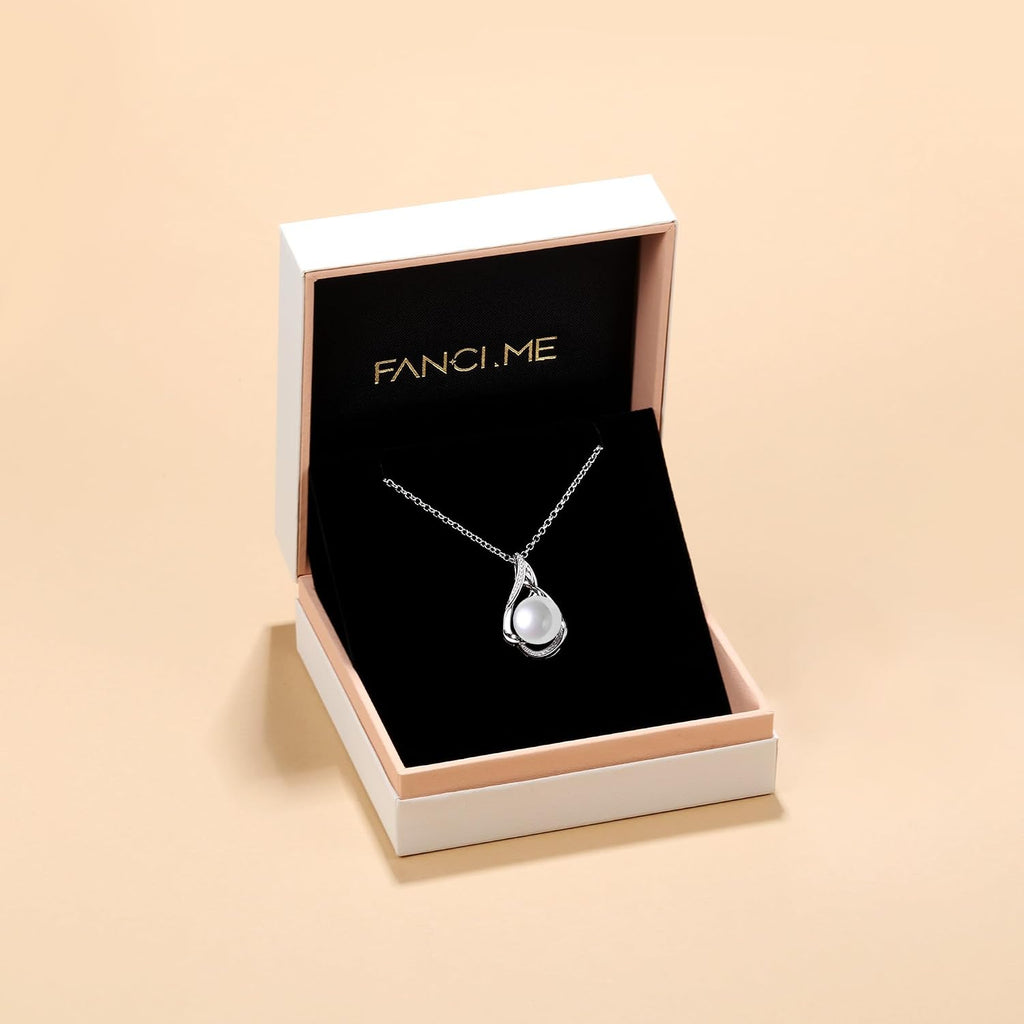 FANCIME Gift for Women Wife Natural Tahitian Pearl Necklace Sterling Silver Mysterious Ocean Treasure 10-12MM Black Pearl Luxury Jewelry Gift for Women, Mother, Wife, 16'+2' Adjustable