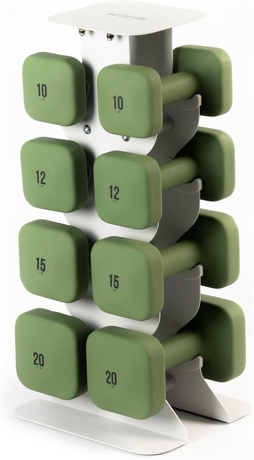 WeGym SafeGrip Square Dumbbells with Anti Slip Handles, Aesthetic Free Weights for Home Workouts, Stable Design Prevents Rolling during Floor Exercises - Set