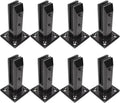 Stainless Steel Glass Clamp Brackets 2/4/6/8/10 Pack Pool Fence Panels Standoff Kit - Frameless Balcony & Deck Connector with Floor Mount(Color : Gold(Black H 16cm/6.3in,8 pcs)